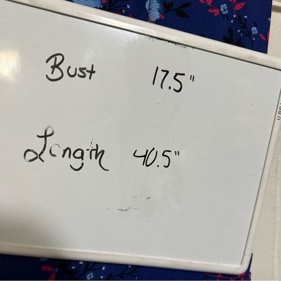 Elle Blue Pink Floral Fit Flare Belted Midi Dress Women’s Size Small - Picture 8 of 8